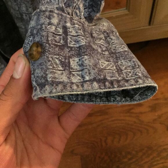 Woolrich Vintage Blue Retro Patterned Button Up - Picture 7 of 7